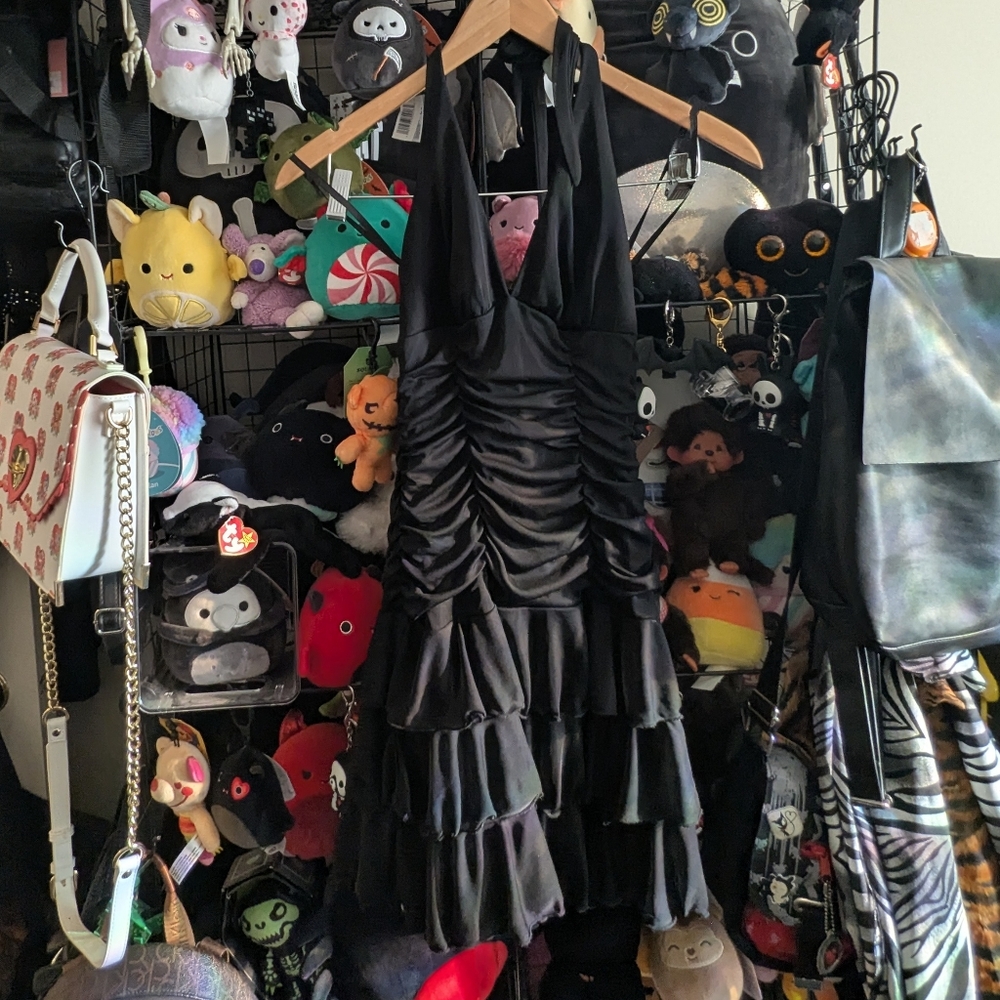 Y2K XOXO Collection Black Ruched Mini Dress